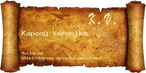 Kaposy Veronika névjegykártya